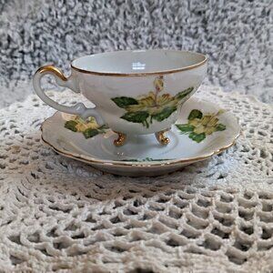 Vintage Footed demitasse tea cup  and saucer - Japan
